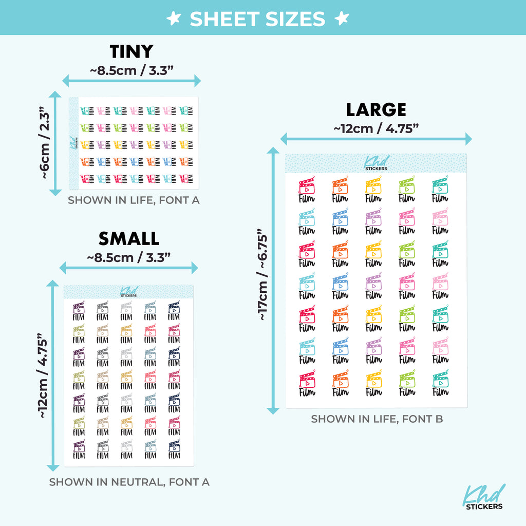 Film Planner Stickers Small