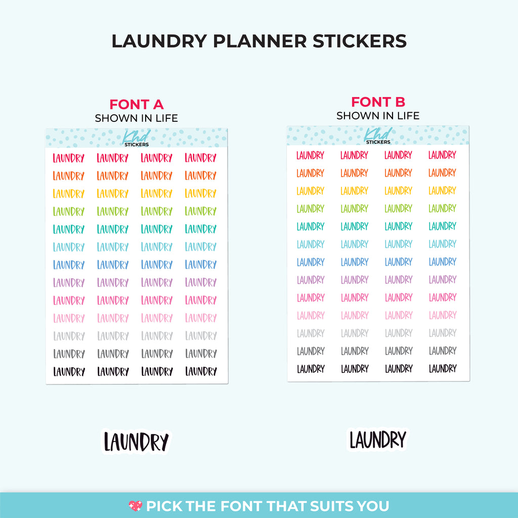 Laundry Planner Stickers Small