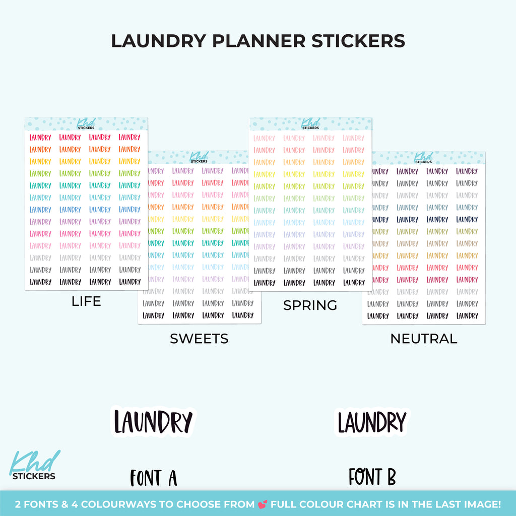 Laundry Planner Stickers Small