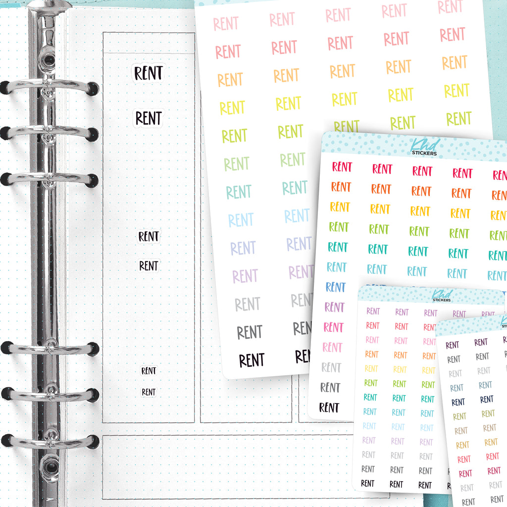 Rent Planner Stickers Small