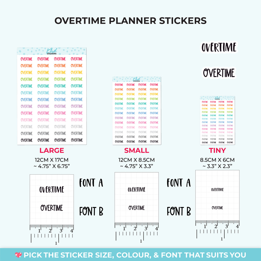Overtime Planner Stickers Small