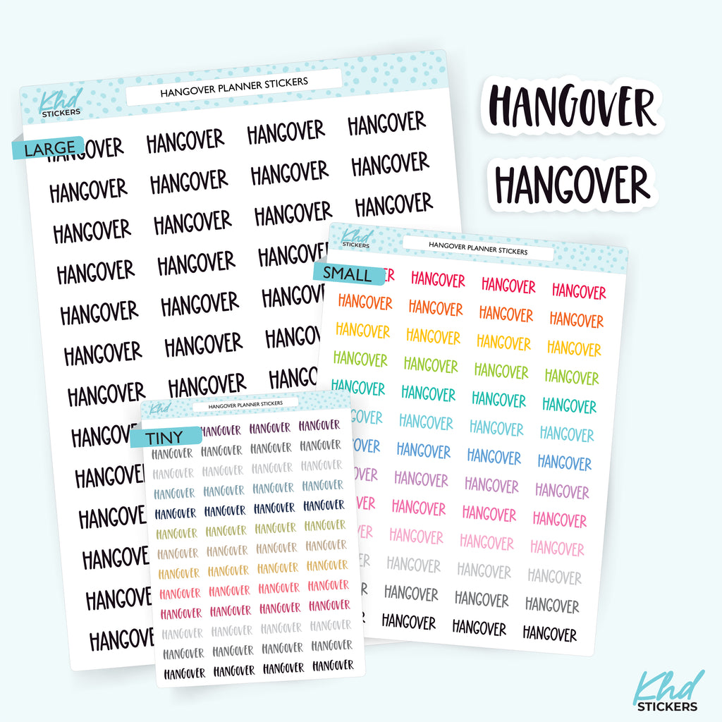 Hangover Planner Stickers Small