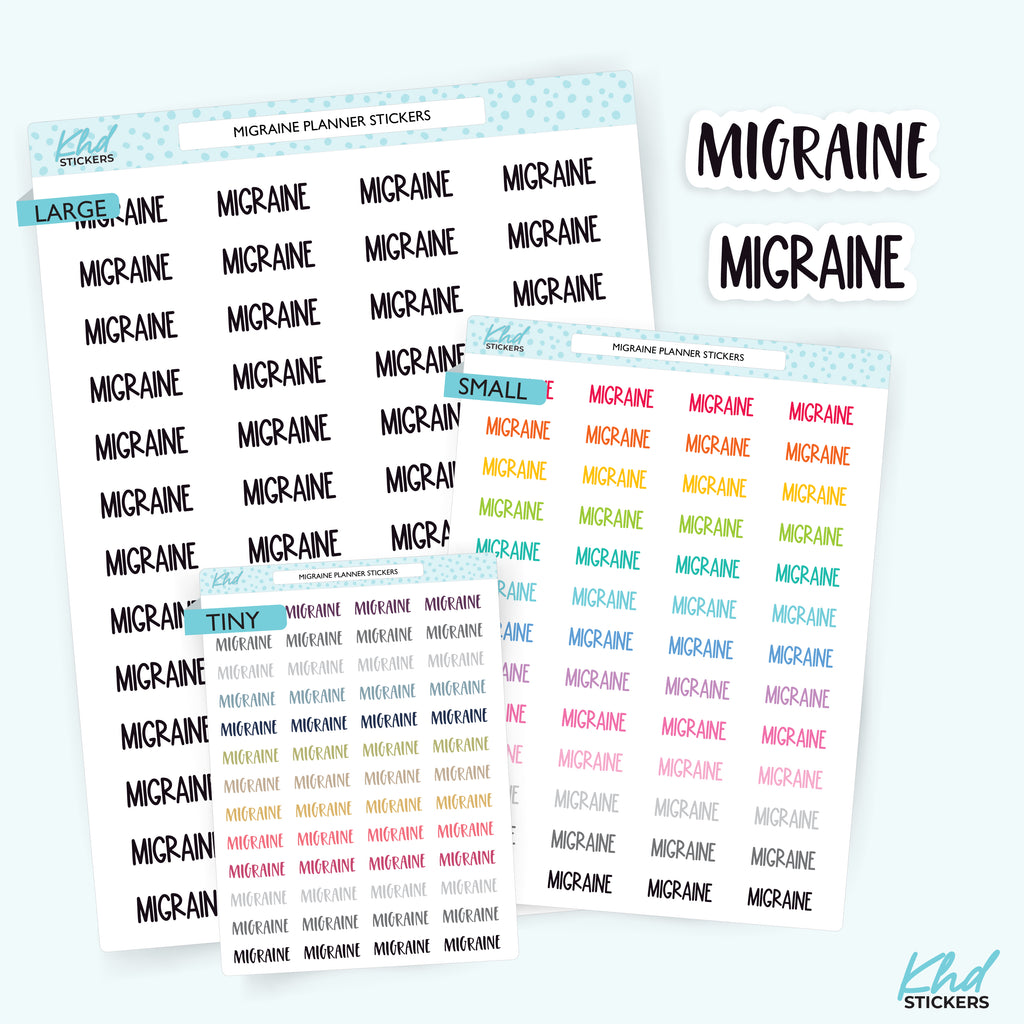 Migraine Planner Stickers Small