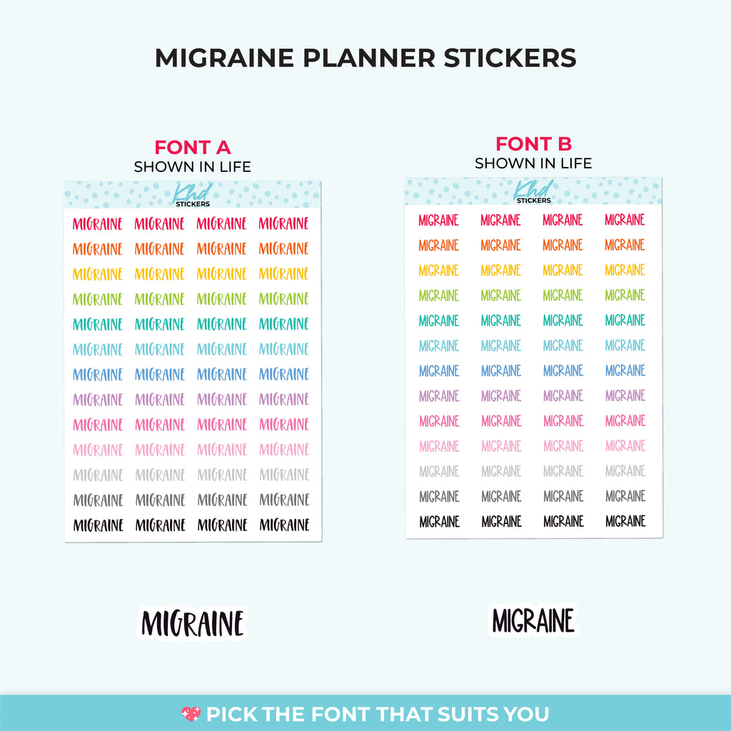 Migraine Planner Stickers Small