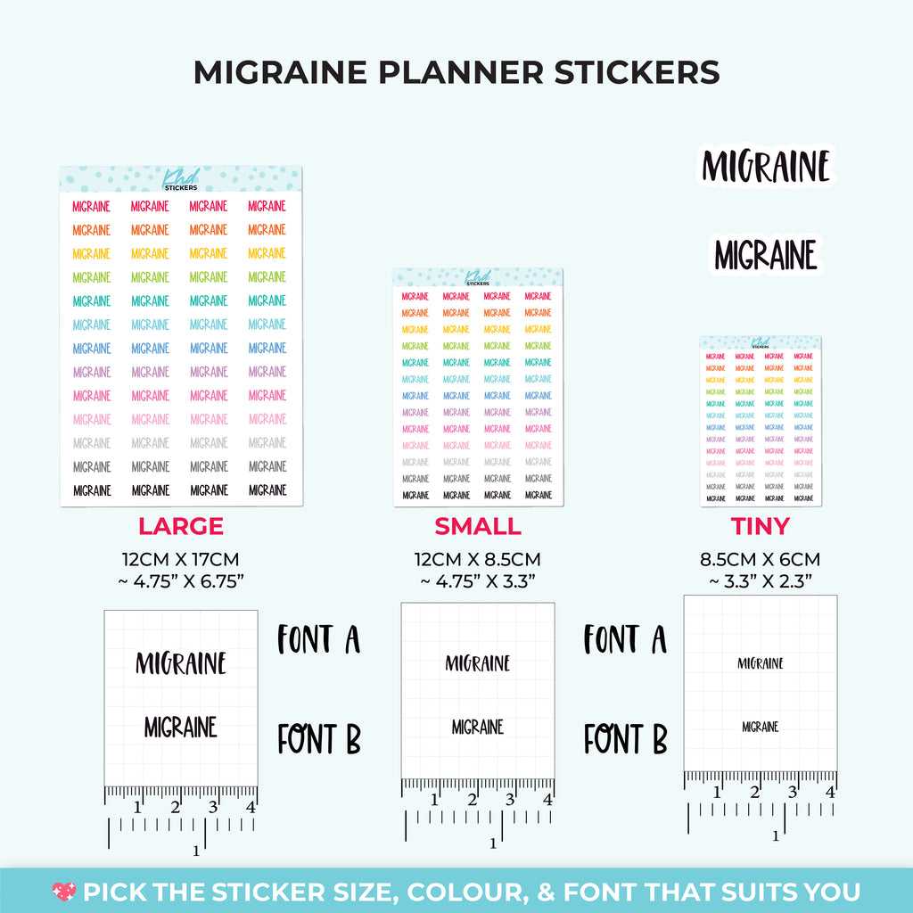 Migraine Planner Stickers Small