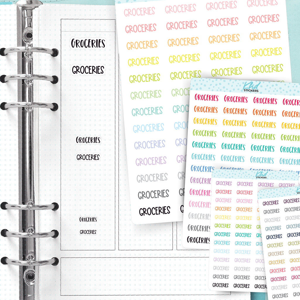 Groceries Planner Stickers Small