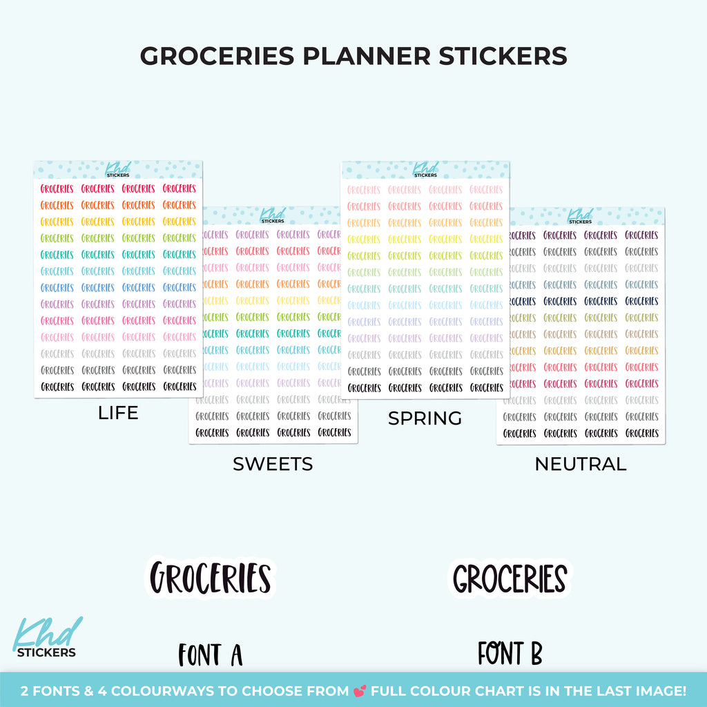 Groceries Planner Stickers Small