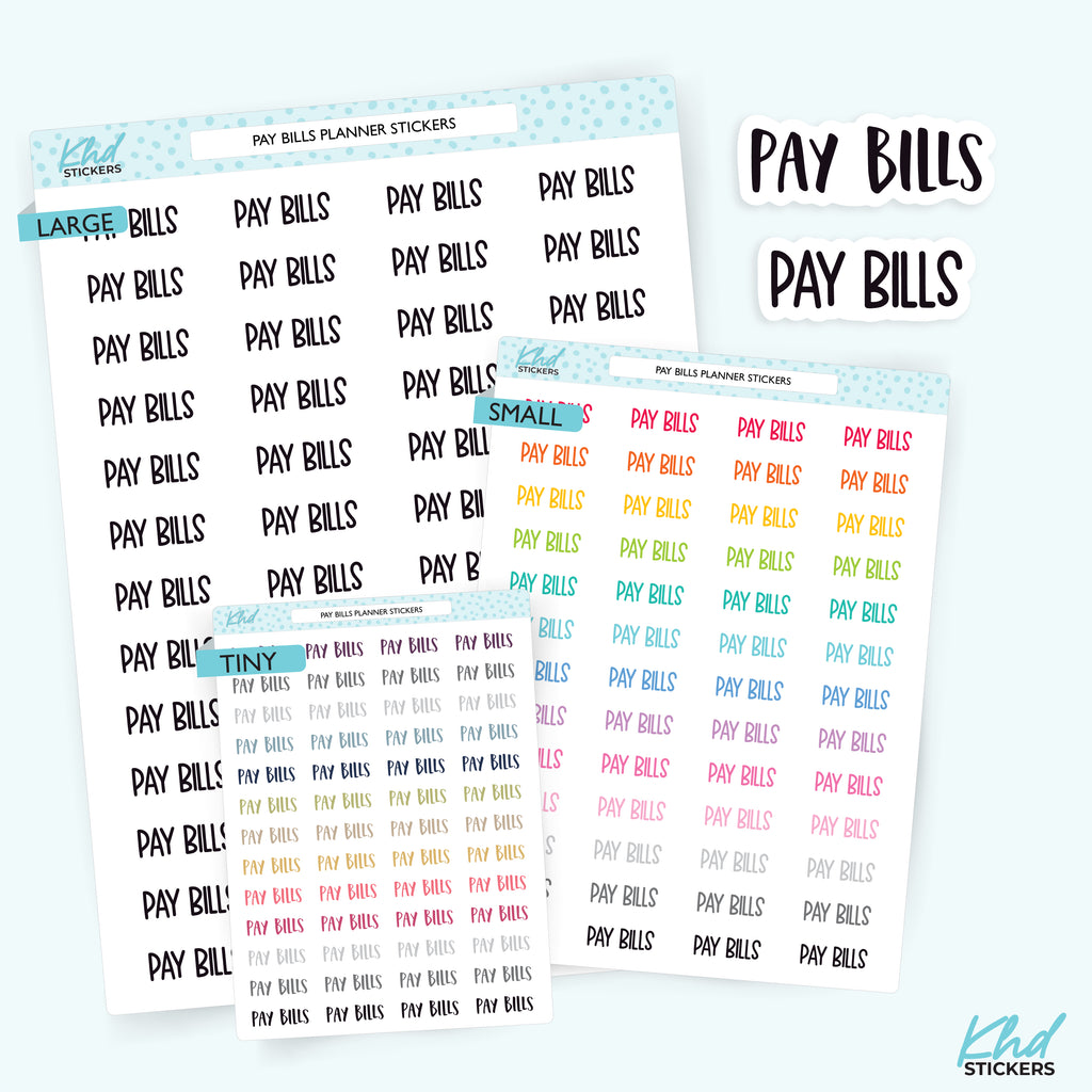 Pay Bills Planner Stickers Small