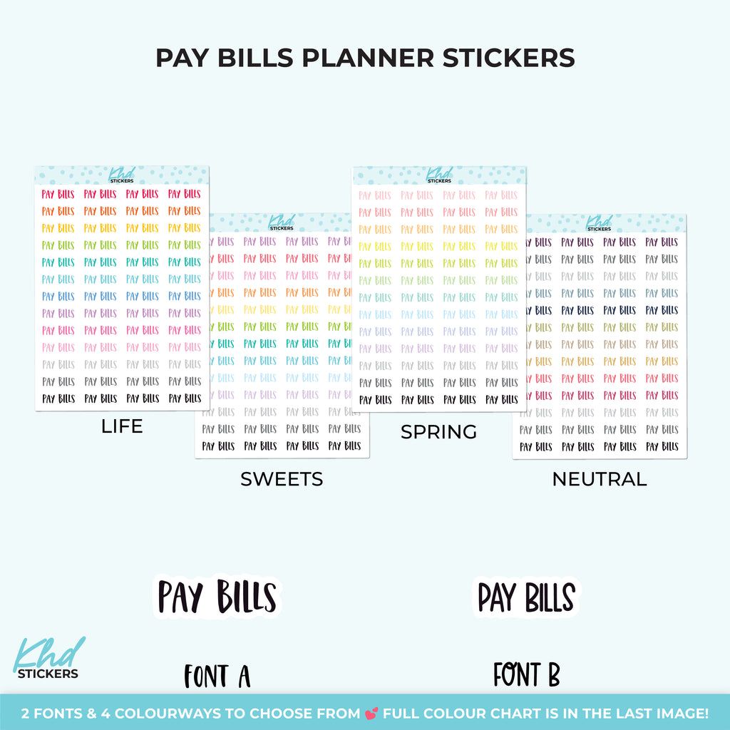 Pay Bills Planner Stickers Small
