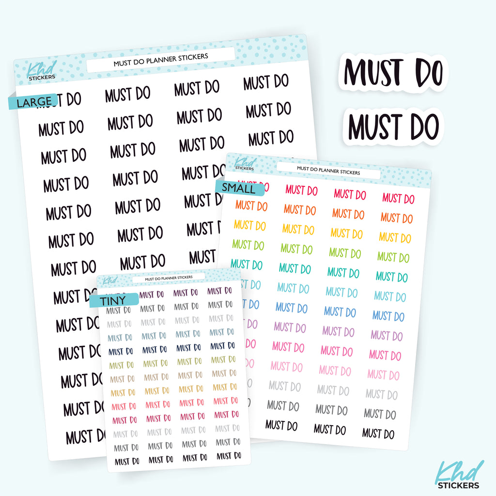 Must Do Planner Stickers Small