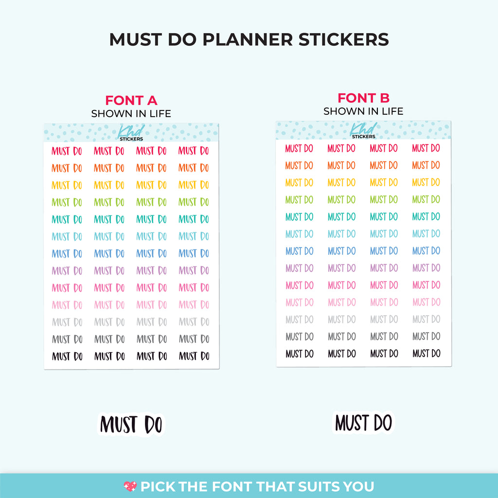 Must Do Planner Stickers Small