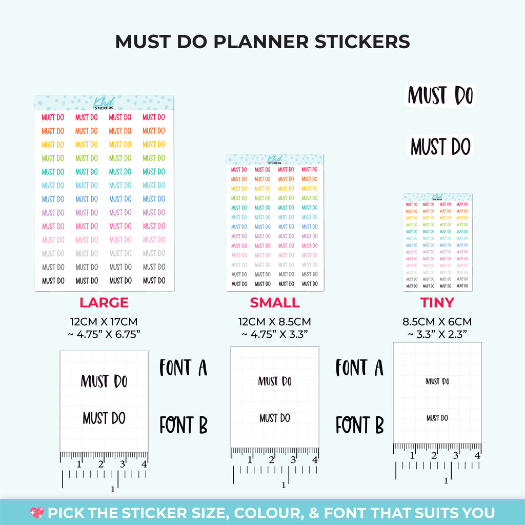 Must Do Planner Stickers Small