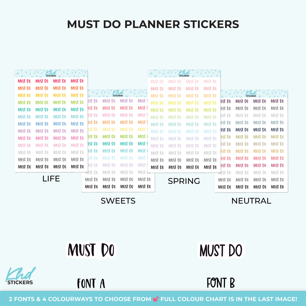 Must Do Planner Stickers Small