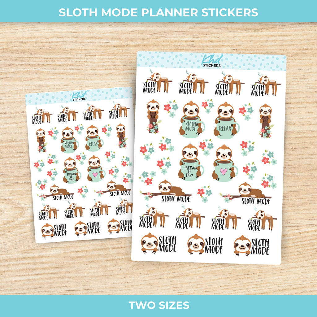 Sloth Mode Stickers Small