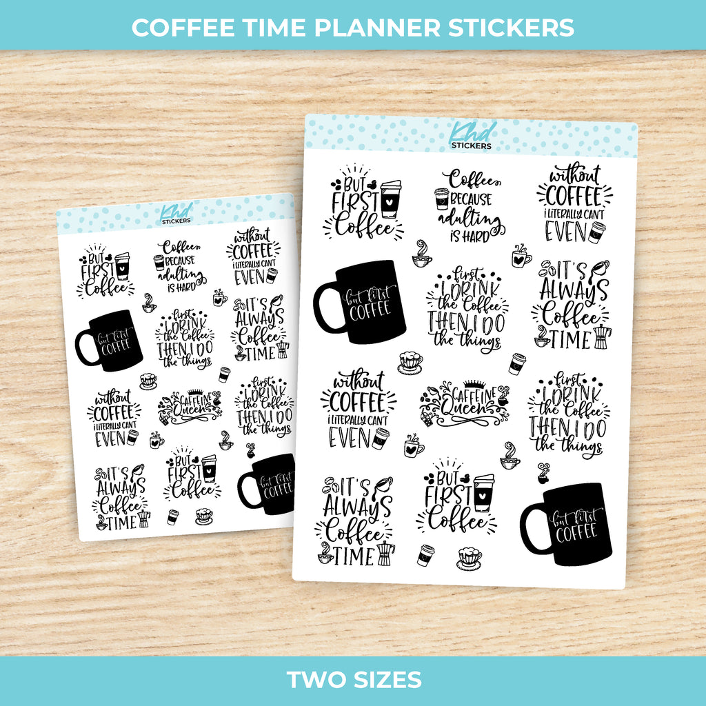 Coffee Time Planner Stickers Small