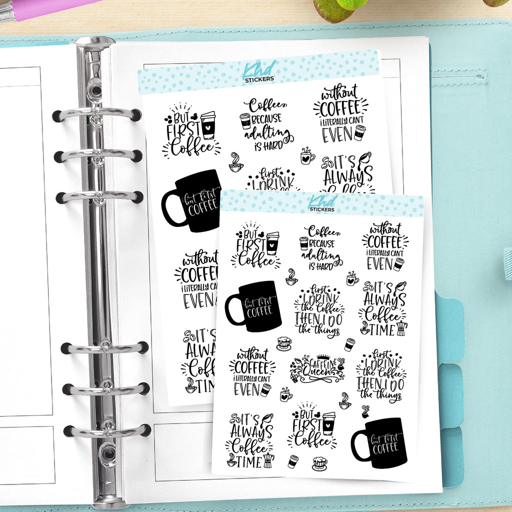 Coffee Time Planner Stickers Small