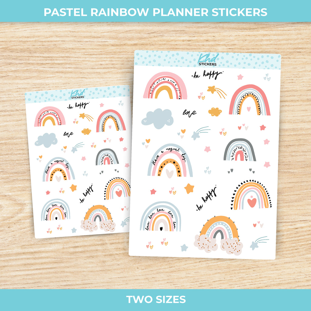 Pastel Rainbow Stickers Small