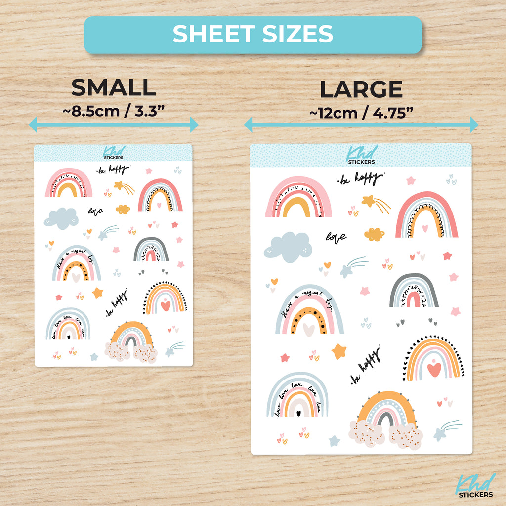 Pastel Rainbow Stickers Small