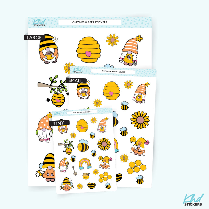 Busy Bee Gnomes Decorative Stickers Small