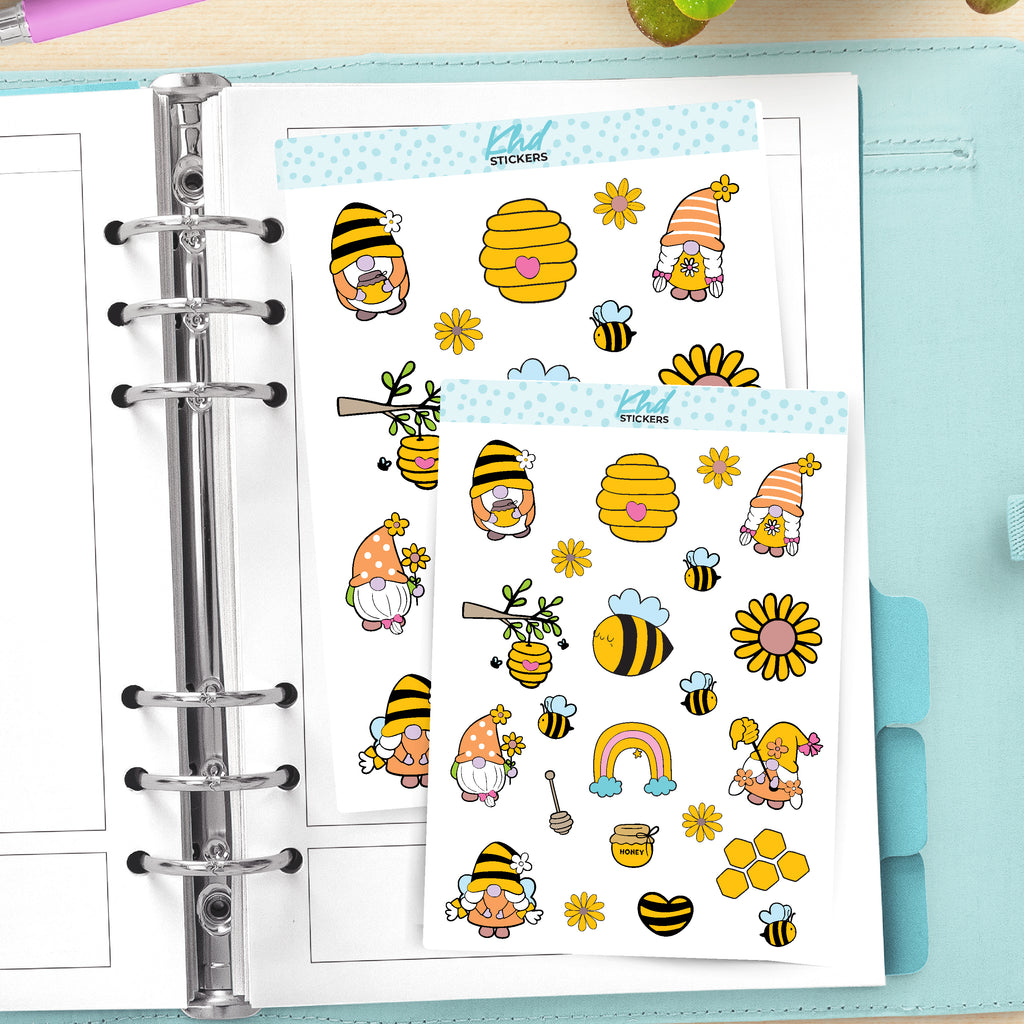 Busy Bee Gnomes Decorative Stickers Small