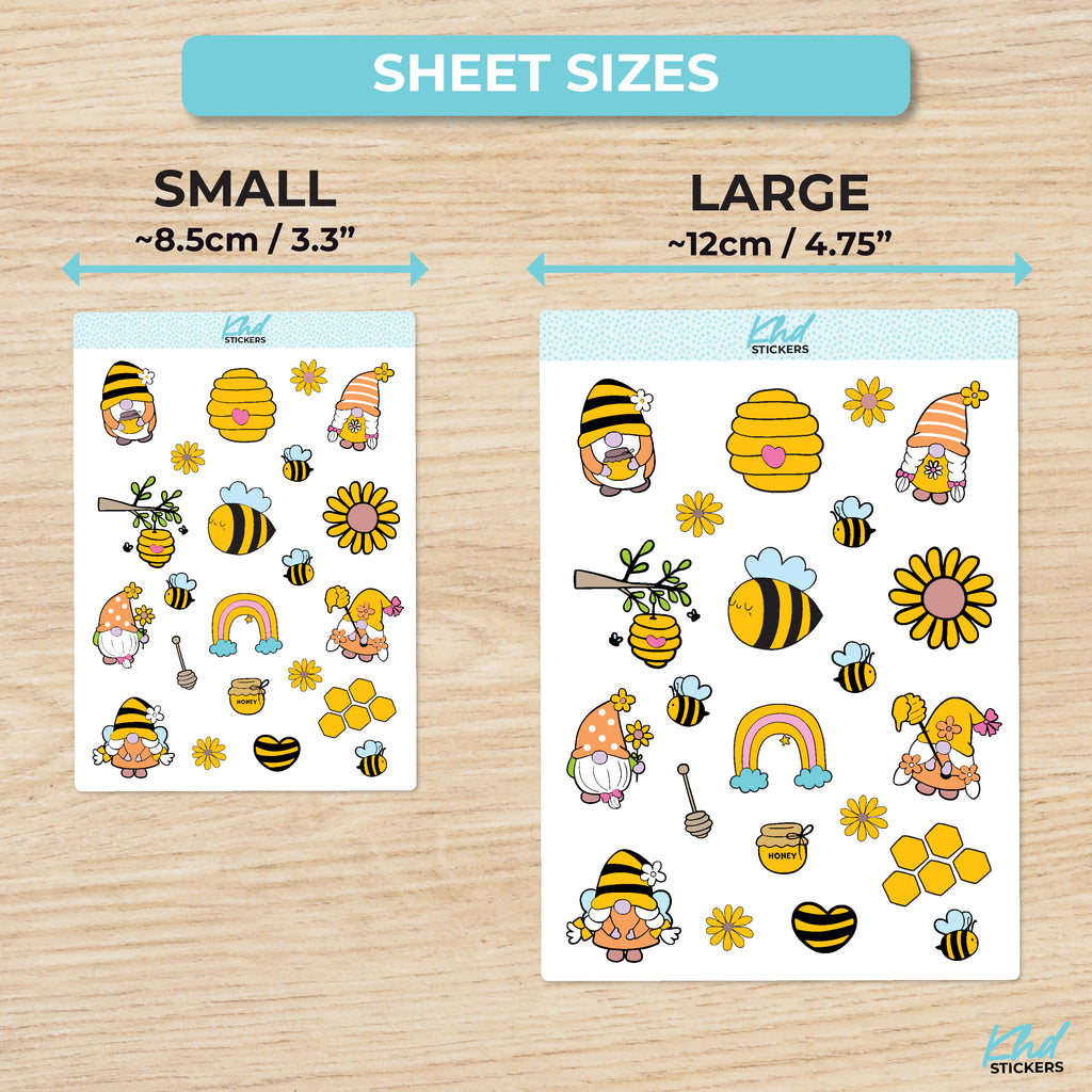 Busy Bee Gnomes Decorative Stickers Small