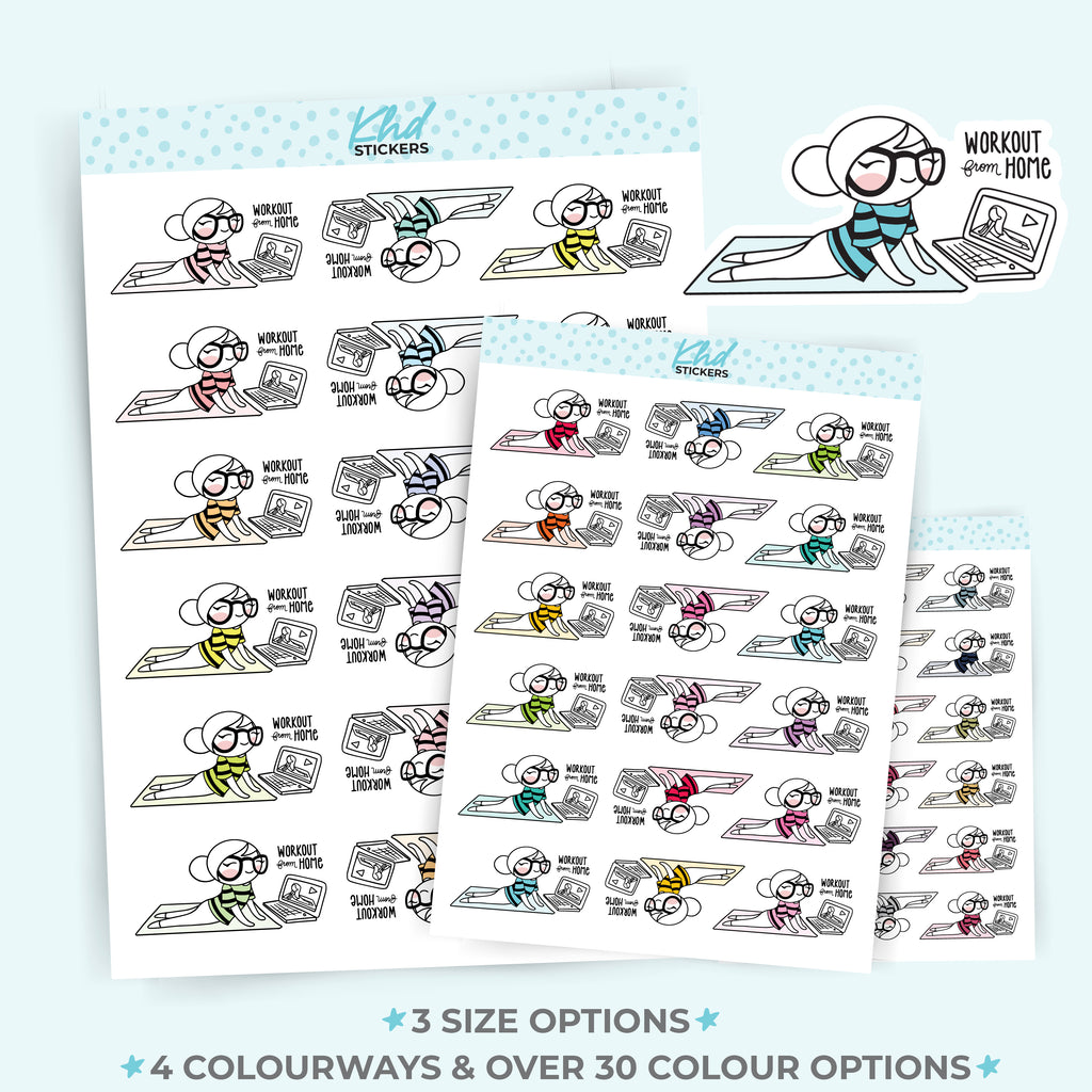 Planner Girl Leona Home Workout Planner Stickers Large