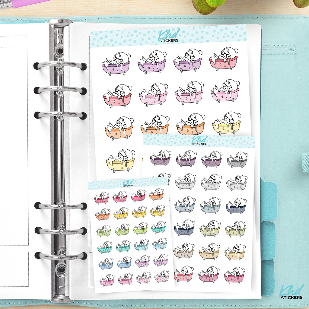 Planner Girl Leona Bathtime Stickers Small