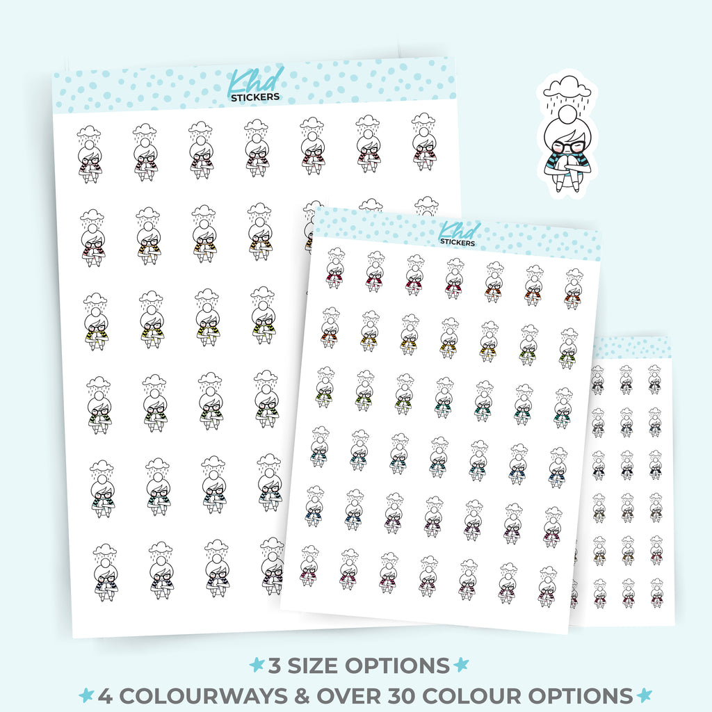 Planner Girl Leona Sad Day Planner Stickers Small