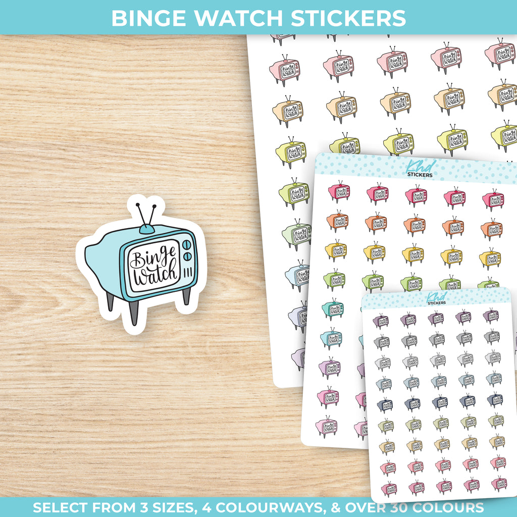 Binge Watch Stickers Small