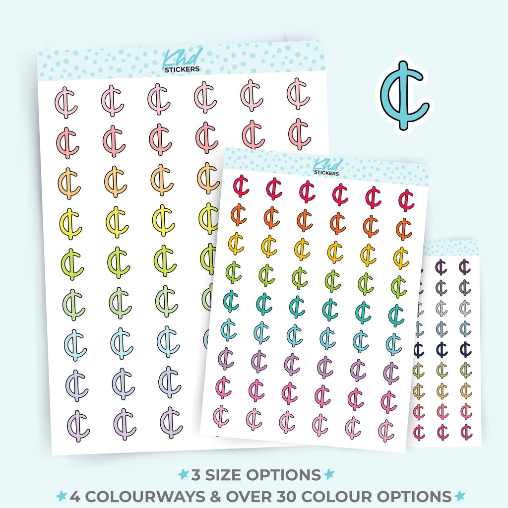 Cents Coins Icon Stickers Large