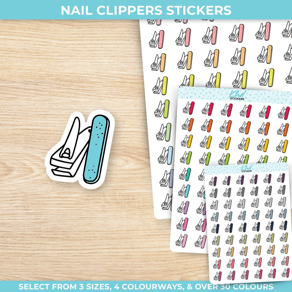 Nail Clippers and Emery Board Planner Stickers Small