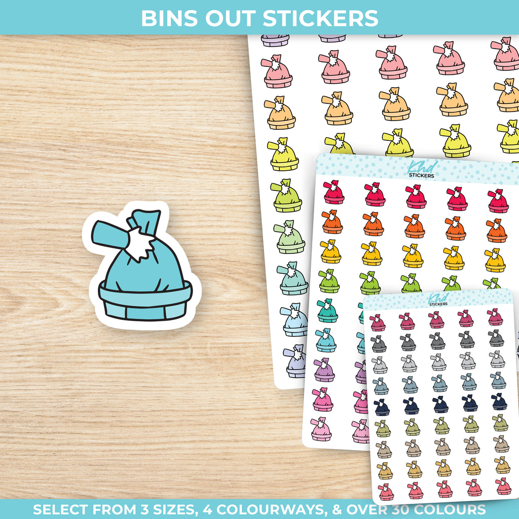 Bin and Rubbish out Planner Stickers Small