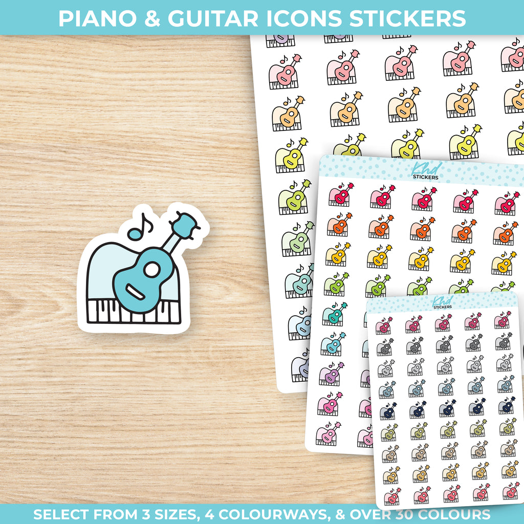 Piano and Guitar icons Small