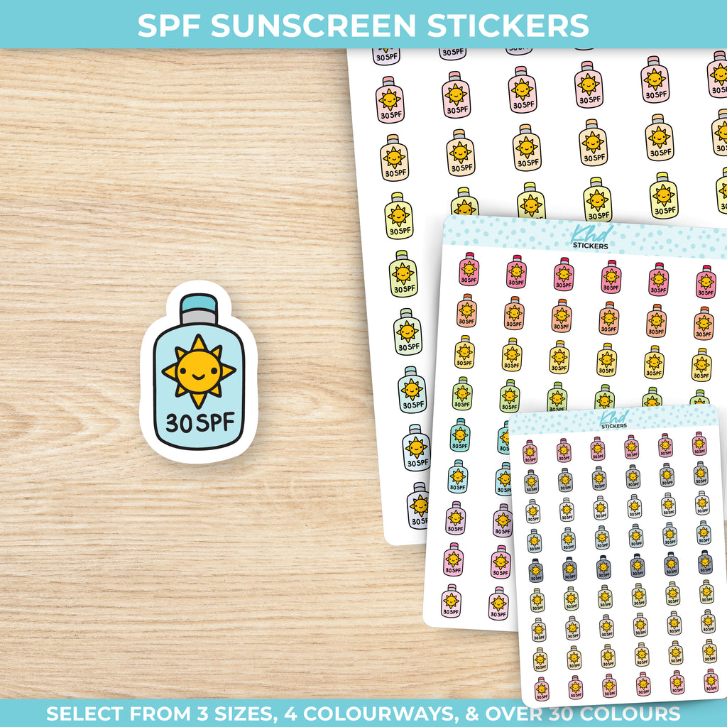 SPF Sunscreen Planner Sticker icons Small