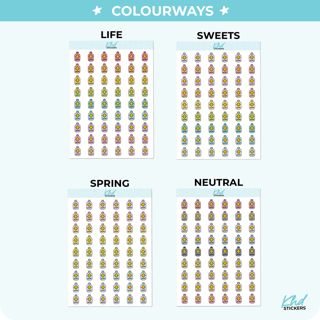 SPF Sunscreen Planner Sticker icons Small