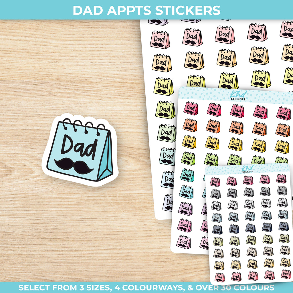 Dad Appointment Reminders Planner Stickers Small