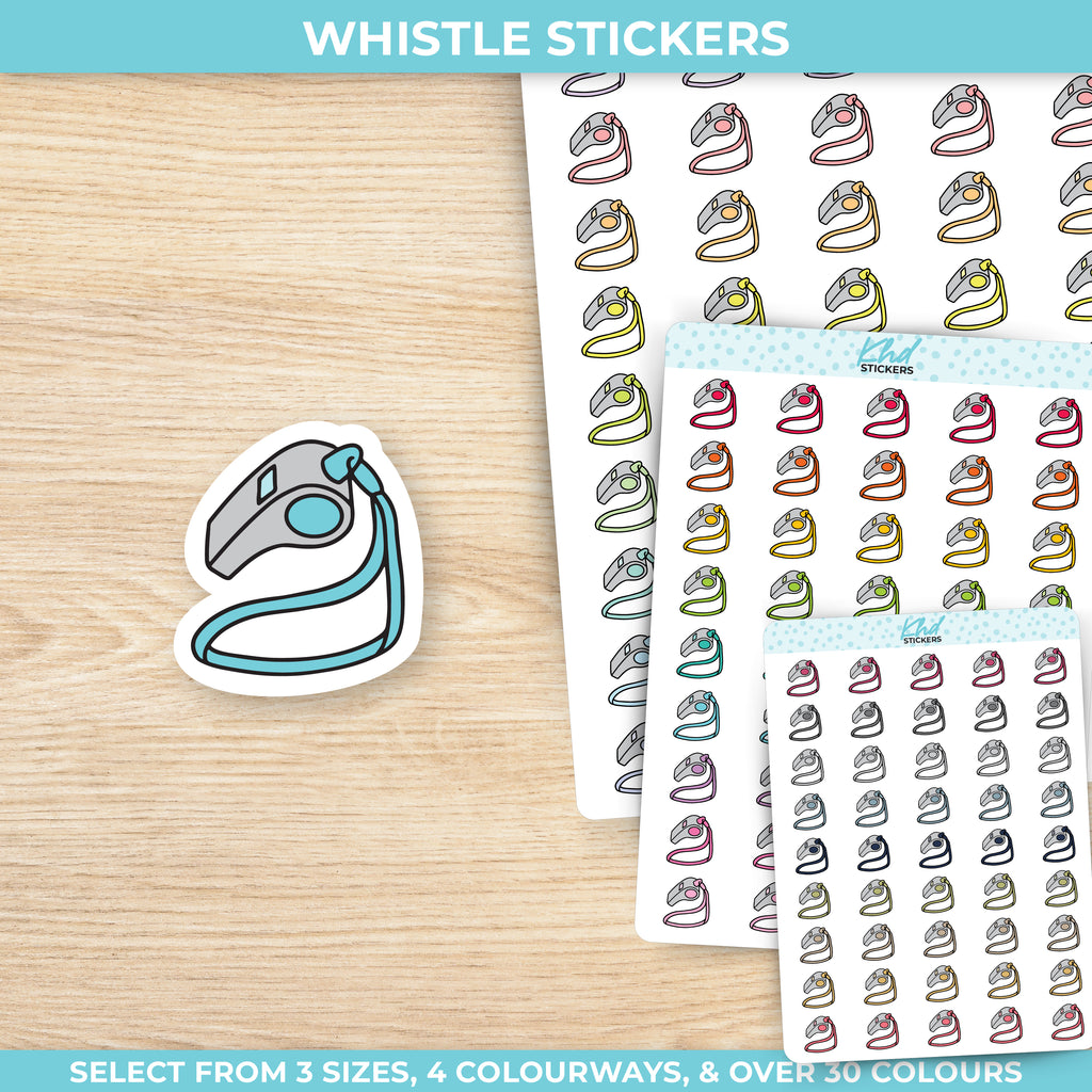 Whistle Umpire or Referee Stickers Small