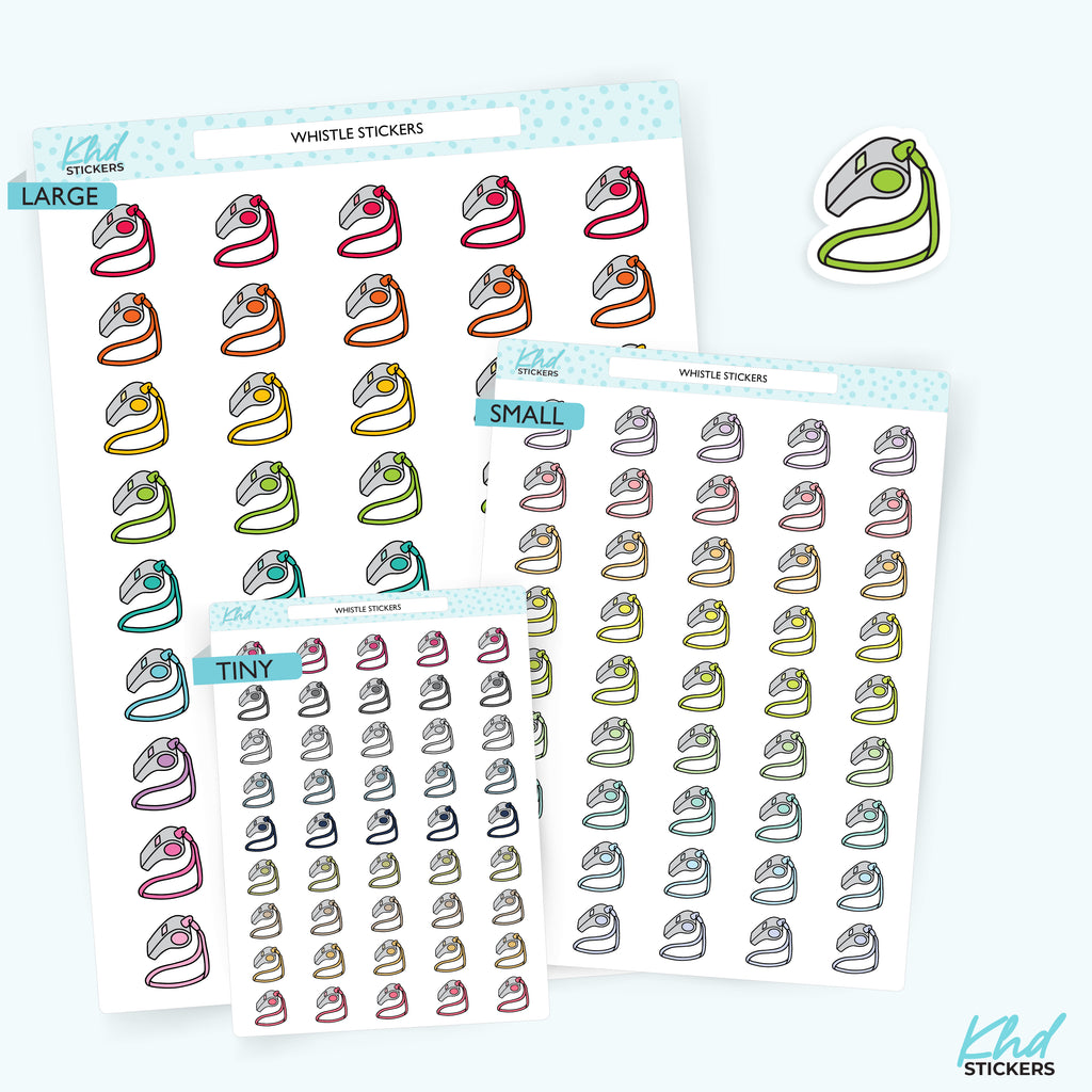 Whistle Umpire or Referee Stickers Small