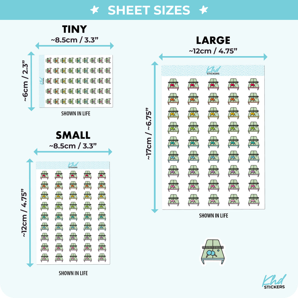 Table Tennis Planner Stickers Small