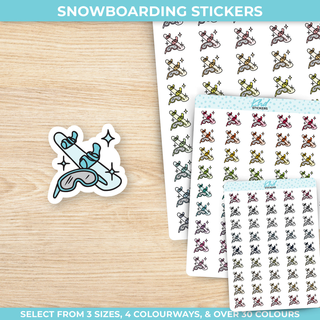 Snowboarding Planner Stickers Small