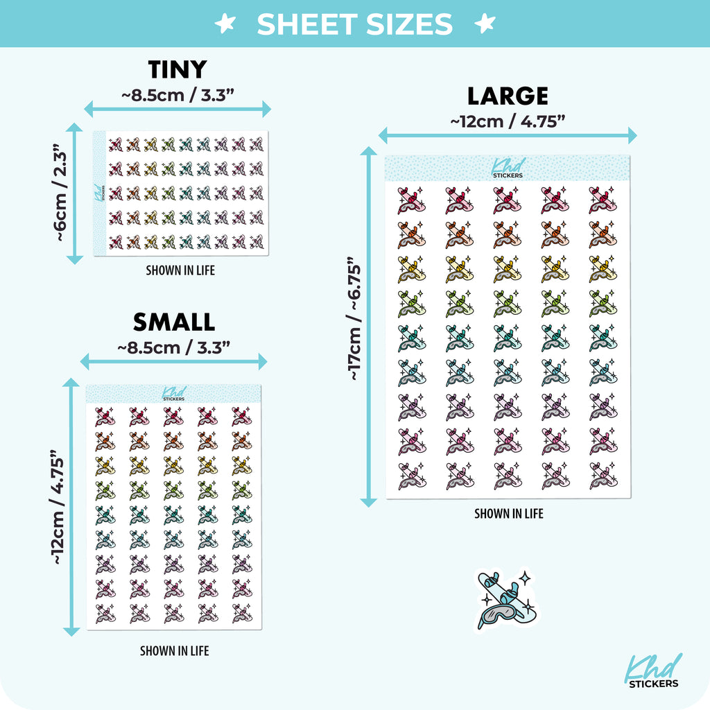 Snowboarding Planner Stickers Small