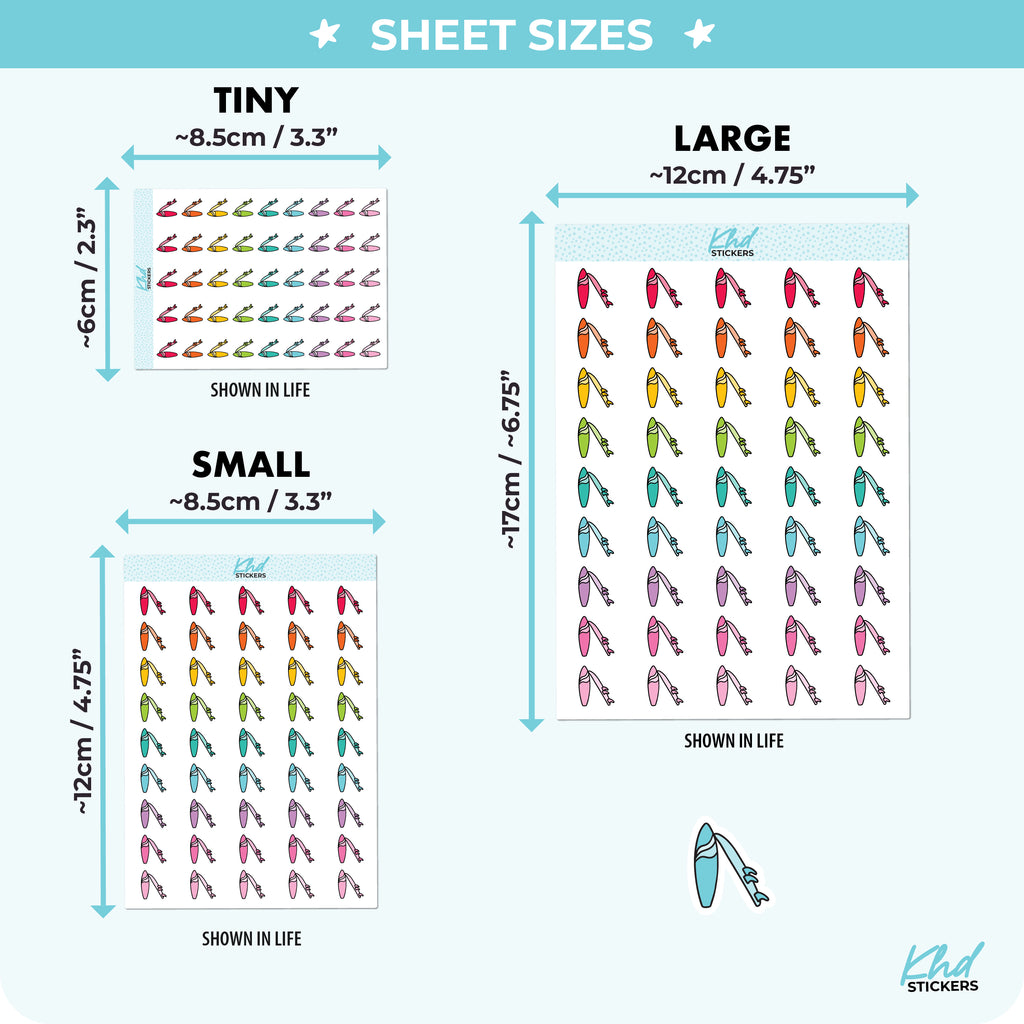 Surfboard Planner Stickers Small