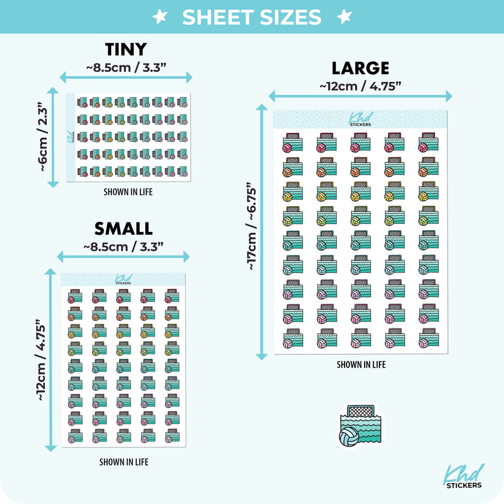 Water Polo Planner Stickers Small