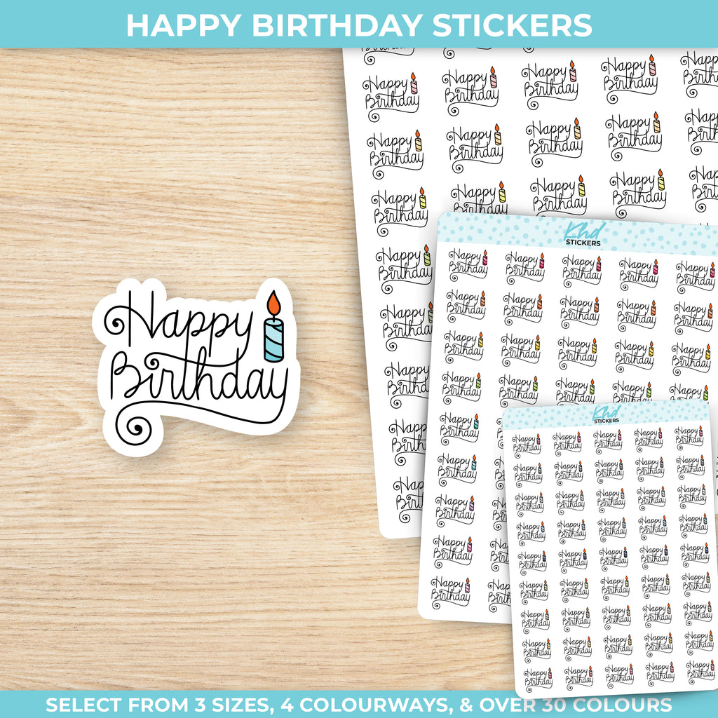 Happy Birthday Planner Stickers Small