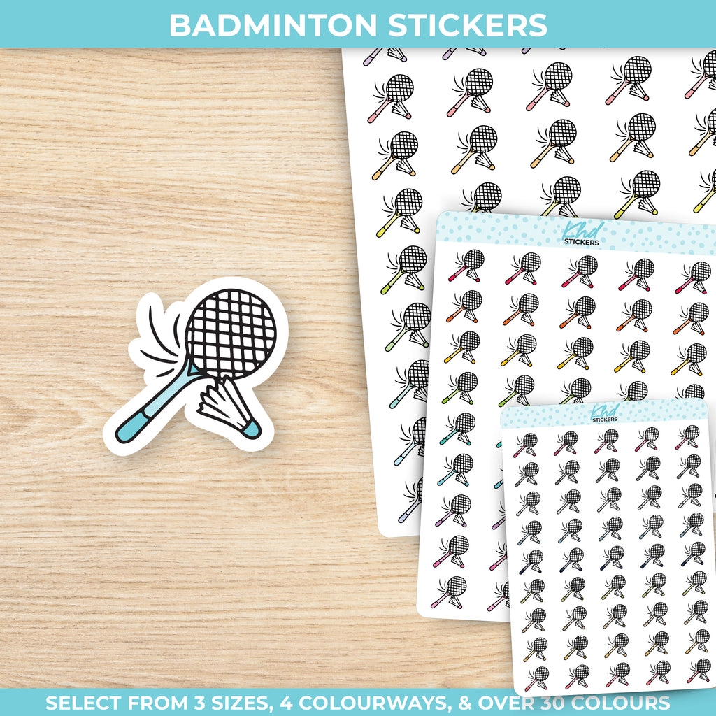 Badminton Planner Stickers Small