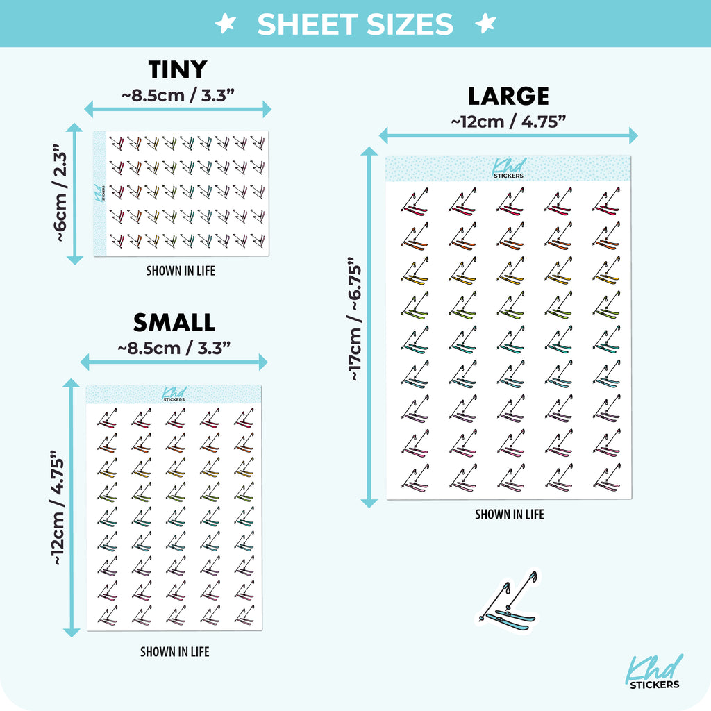 Skiing Planner Stickers Small