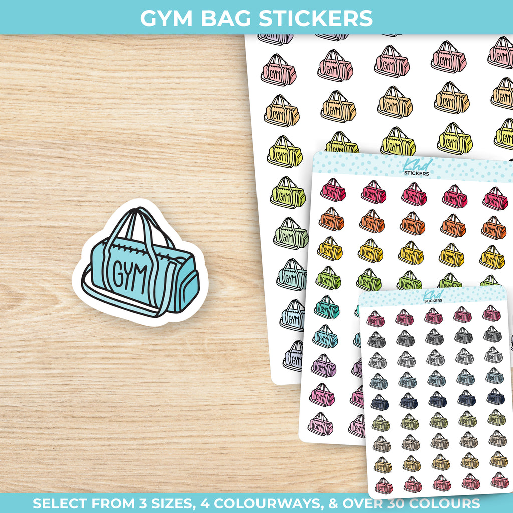 Gym Bag Planner Stickers Small