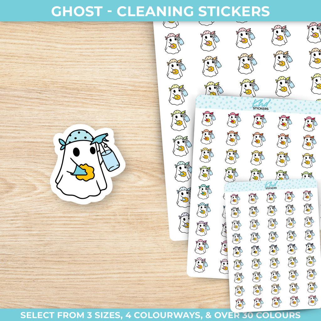 Cleaning Ghost Planner Stickers Small