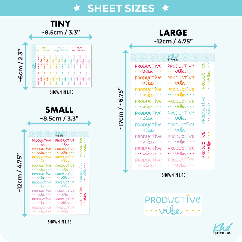 Productive Vibe Planner Stickers Small