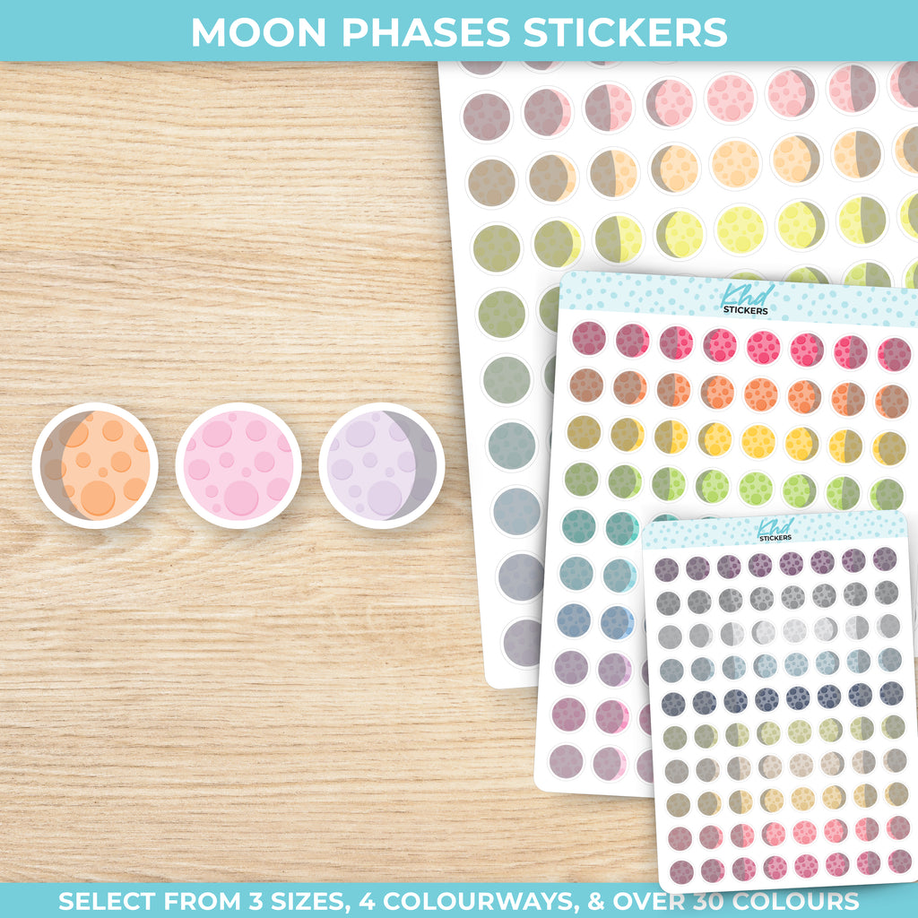 Moon Phase Stickers Small